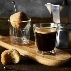 Baccarat Barista Facet Set Of 2 Double Wall Espresso Glass 88ml -Gourmet Sales Shop 1012704 bc barista facet glass 90ml s2