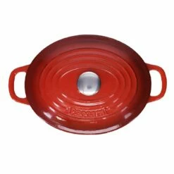 Baccarat Le Connoisseur 27cm Cast Iron Oval French Oven With Lid Red 3.5L -Gourmet Sales Shop 1021275 3
