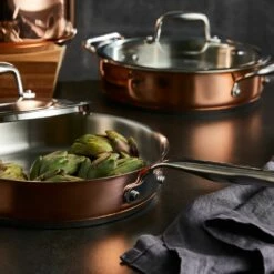 Baccarat Le Connoisseur 5 Piece Stainless Steel Cookware Set Copper -Gourmet Sales Shop 1033665 bc le con cookset 5pc copper 5