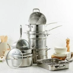 Baccarat IconiX 9 Piece Stainless Steel Cookware Set -Gourmet Sales Shop 1034497 bciconixcookset9pc 01