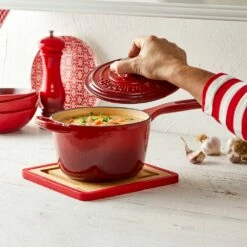 Baccarat Le Connoisseur Cast Iron Saucepan 16cm 1.5L Red -Gourmet Sales Shop 1036148 bcleconsaucepan16cmred 2