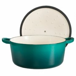 Baccarat Le Connoisseur Cast Iron Round French Oven 29cm/6.3L Teal 14 Baccarat Le Connoisseur Cast Iron Round French Oven 29cm/6.3L Teal -Gourmet Sales Shop PCP 1033691 2