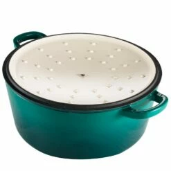 Baccarat Le Connoisseur Cast Iron Round French Oven 29cm/6.3L Teal 13 Baccarat Le Connoisseur Cast Iron Round French Oven 29cm/6.3L Teal -Gourmet Sales Shop PCP 1033691 3