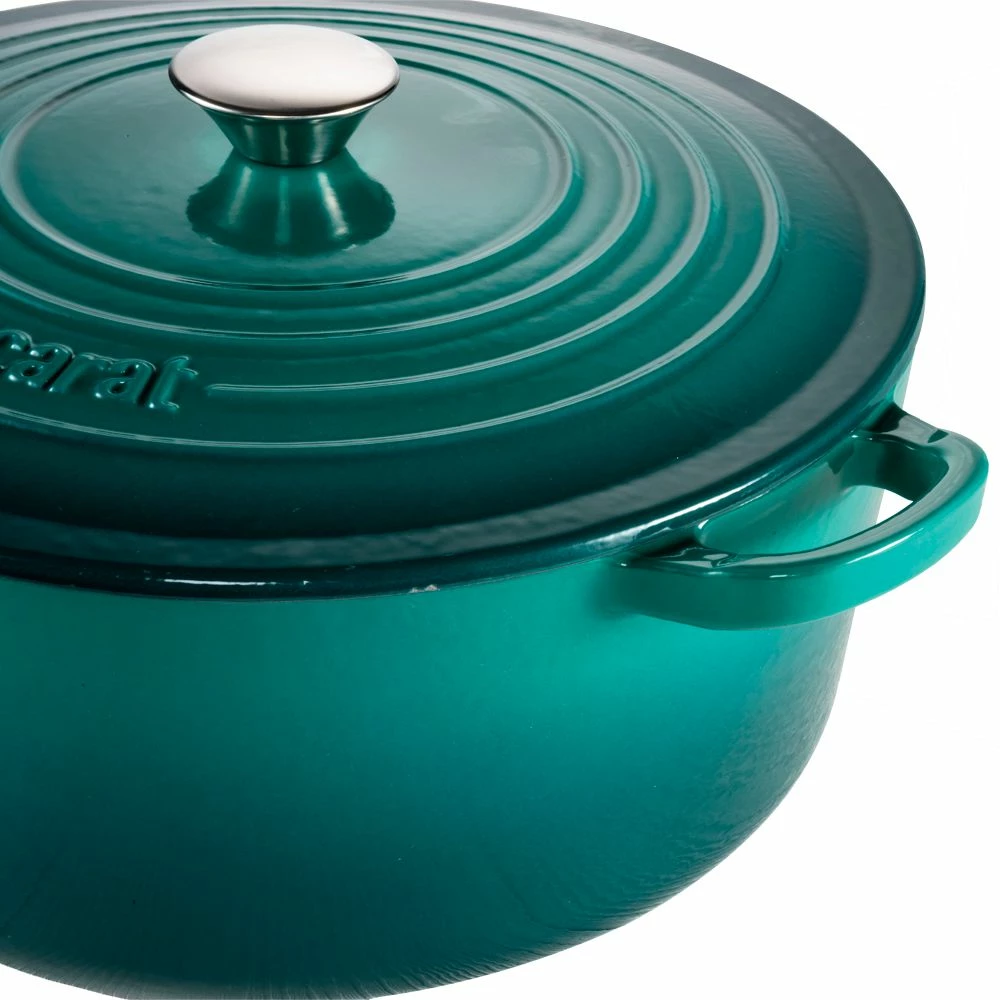 Baccarat Le Connoisseur Cast Iron Round French Oven 29cm/6.3L Teal 4 Baccarat Le Connoisseur Cast Iron Round French Oven 29cm/6.3L Teal - Image 2