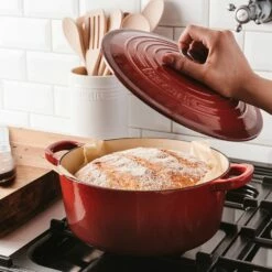 Baccarat Le Connoisseur Round 29cm/6.3L Cast Iron French Oven With Lid Red -Gourmet Sales Shop house lecon on location photoshoot5 00194