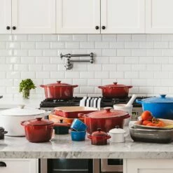 Baccarat Le Connoisseur Round 29cm/6.3L Cast Iron French Oven With Lid Red -Gourmet Sales Shop house lecon on location photoshoot5 7