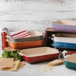 Baccarat Le Connoisseur Stoneware Lasagne Baking Dish 38cm Teal -Gourmet Sales Shop le con bakers 1 5