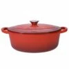 Baccarat Le Connoisseur 27cm Cast Iron Oval French Oven With Lid Red 3.5L