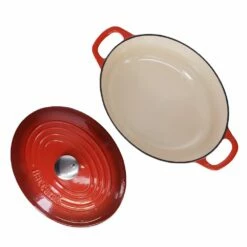 Baccarat Le Connoisseur 27cm Cast Iron Oval French Oven With Lid Red 3.5L -Gourmet Sales Shop pcp 1021275 3 2