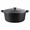 Baccarat Le Connoisseur 29cm Cast Iron Round French Oven With Lid Black 6.3L -Gourmet Sales Shop pcp 1027443