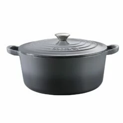 Baccarat Le Connoisseur Round French Oven With Lid Grey 29cm 6.3L