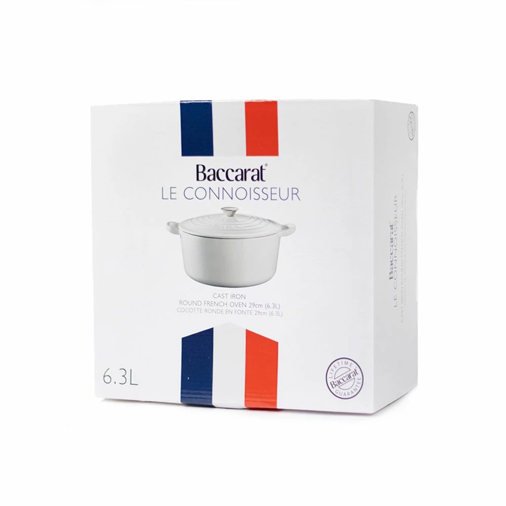 Baccarat Le Connoisseur Round French Oven With Lid White 29cm 6.3L 5 Baccarat Le Connoisseur Round French Oven With Lid White 29cm 6.3L - Image 3