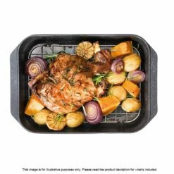 Baccarat Granite Non Stick Roaster With Roasting Rack 34cm Black