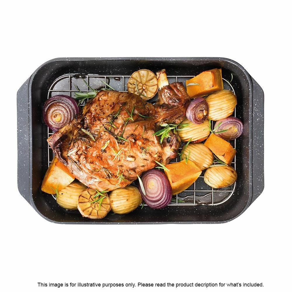 Baccarat Granite Non Stick Roaster With Roasting Rack 34cm Black 3 Baccarat Granite Non Stick Roaster With Roasting Rack 34cm Black