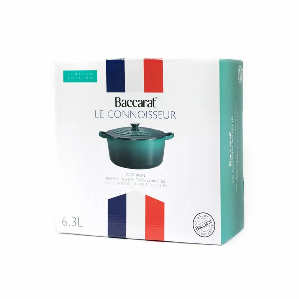 Baccarat Le Connoisseur Cast Iron Round French Oven 29cm/6.3L Teal 11 Baccarat Le Connoisseur Cast Iron Round French Oven 29cm/6.3L Teal - Image 9