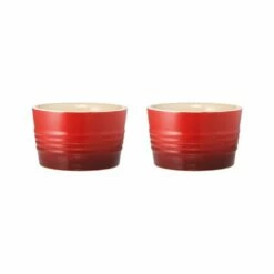 Baccarat Le Connoisseur Set Of 2 Stoneware Ramekin 9cm Red