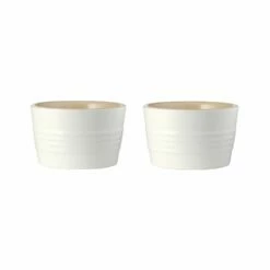 Baccarat Le Connoisseur Set Of 2 Stoneware Ramekin 9cm White