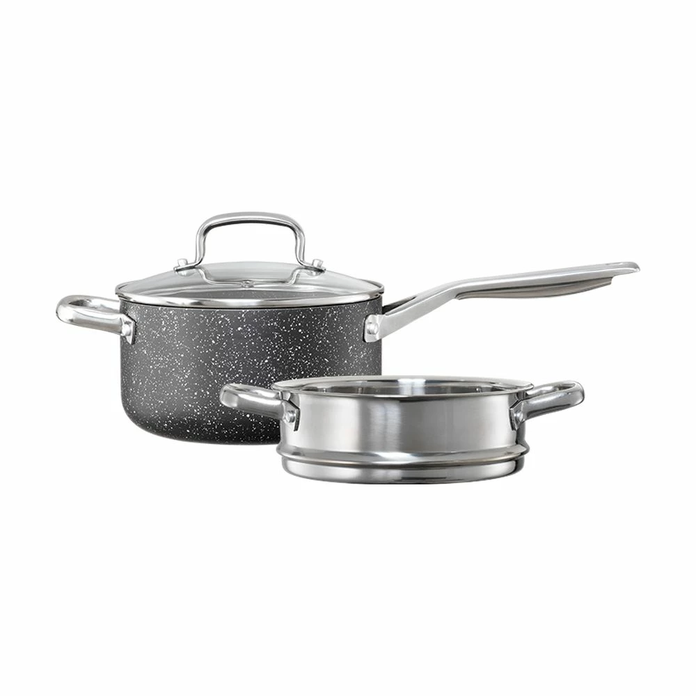 Baccarat Ultimo Non Stick Saucepan With Steamer 20cm 3 Baccarat Ultimo Non Stick Saucepan With Steamer 20cm