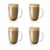 Baccarat Barista Cafe Set Of 4 Double Wall Handle Thermal Glass Tumblers 450ml -Gourmet Sales Shop pcp 1039225