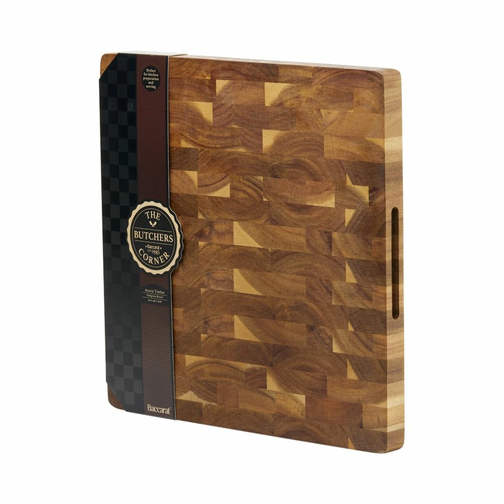 Baccarat Butchers Corner Acacia Timber End Grain Board 40cm 2 Baccarat Butchers Corner Acacia Timber End Grain Board 40cm