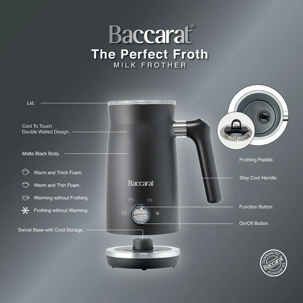 Baccarat The Perfect Froth Electric Milk Frother Black 4 Baccarat The Perfect Froth Electric Milk Frother Black - Image 2