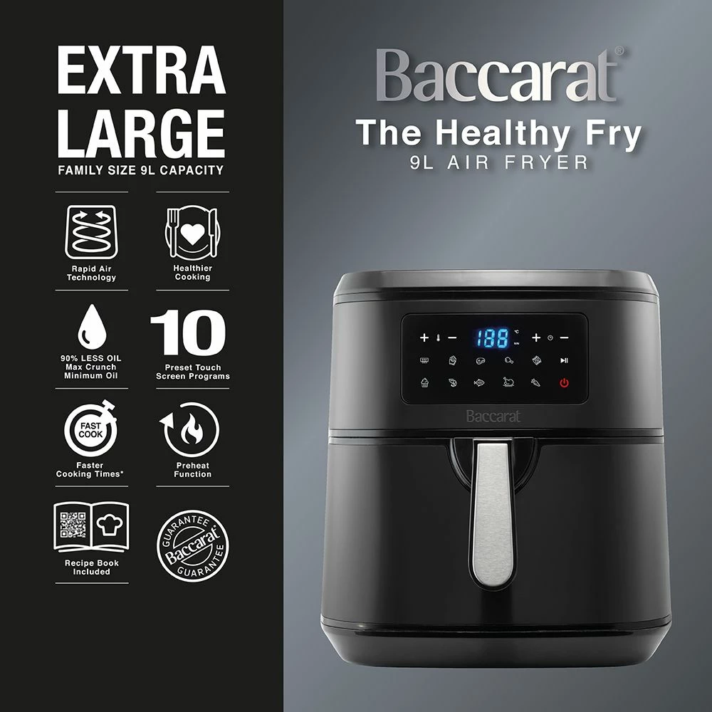 Baccarat The Healthy Fry 9L Air Fryer Black 12 Baccarat The Healthy Fry 9L Air Fryer Black - Image 10
