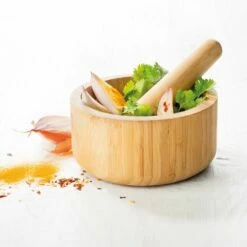 Baccarat Spice Market Bosco Bamboo Mortar & Pestle -Gourmet Sales Shop pcp 1040825 3